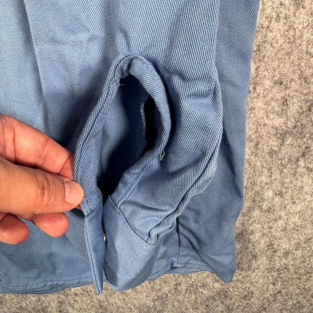 Bulwark FR Shirt Mens Large Blue Snap Button Flame Resistant Company Logo - Picture 8 of 11